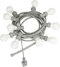 Bright light string 10 m. ljuskällor, grå/opal 7m