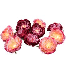 Blomslinga Peony Rosa/Röd 10-LED